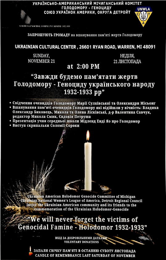 Holodomor Commemoration details 2021